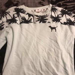 Turquoise pink crew neck